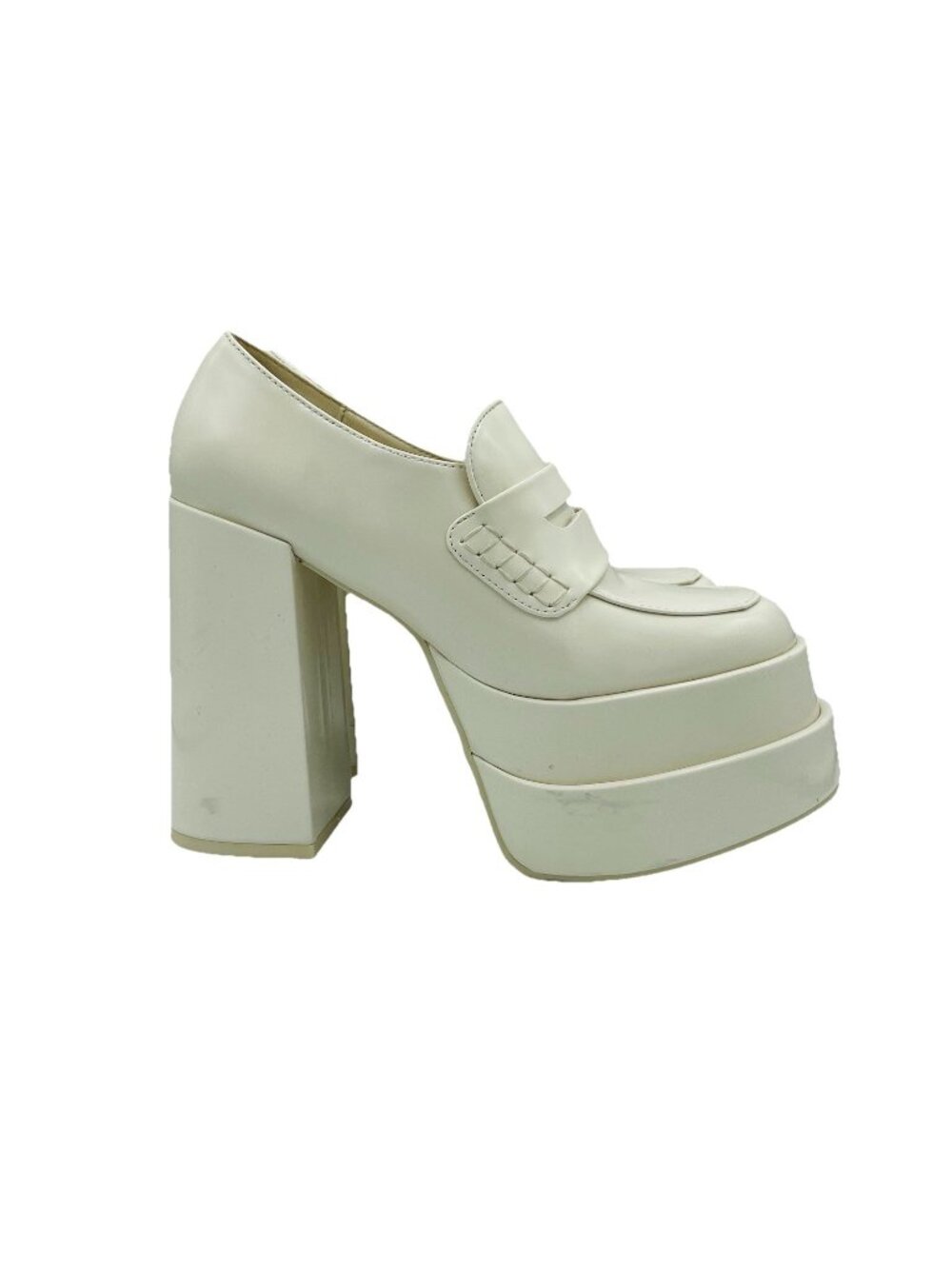 Forever 21 Shoes Womens Size 7 White High Chunky Block Heels Y2K Platform